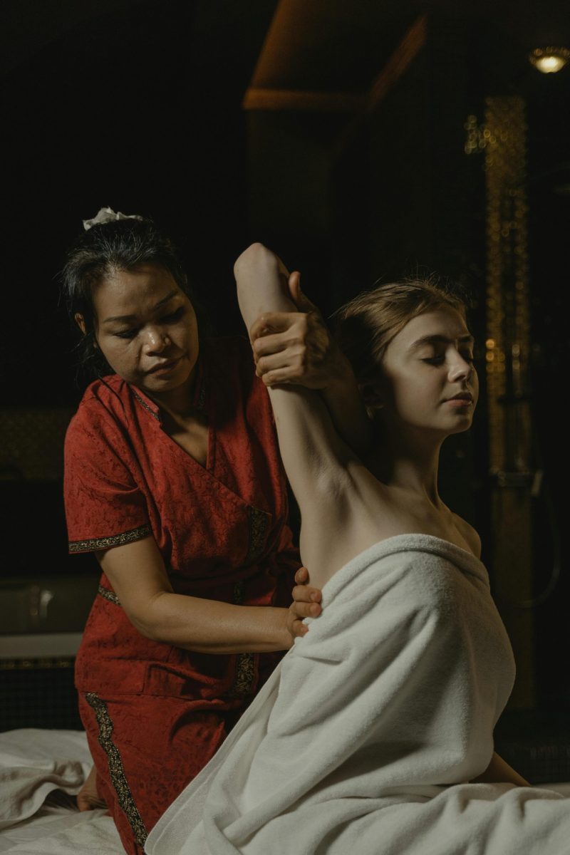 A serene massage session promoting relaxation and wellness with professional care.